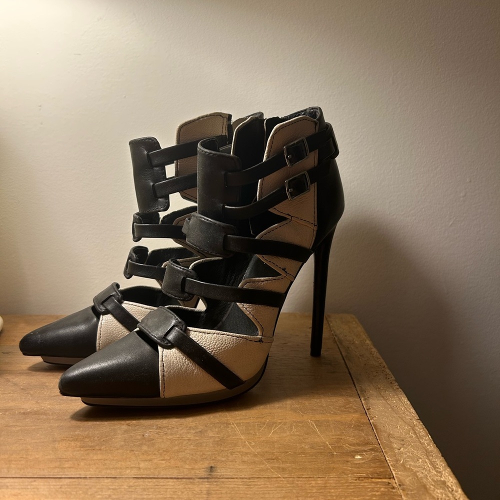 L.A.M.B black and white heels